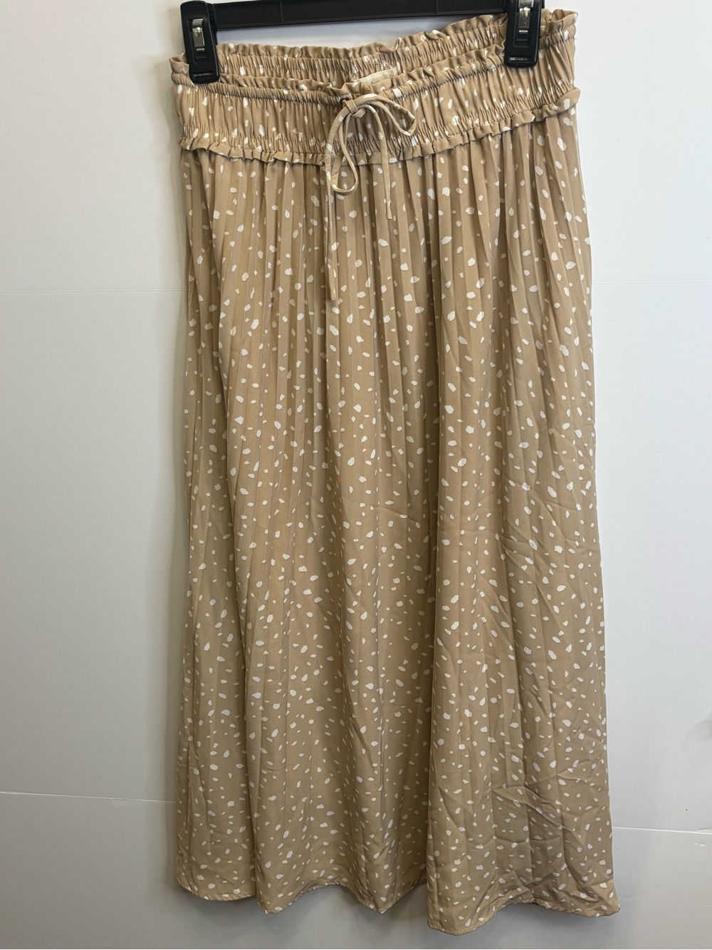 Altar'd State Tan Dot Maxi Skirt with Smocked Waist
